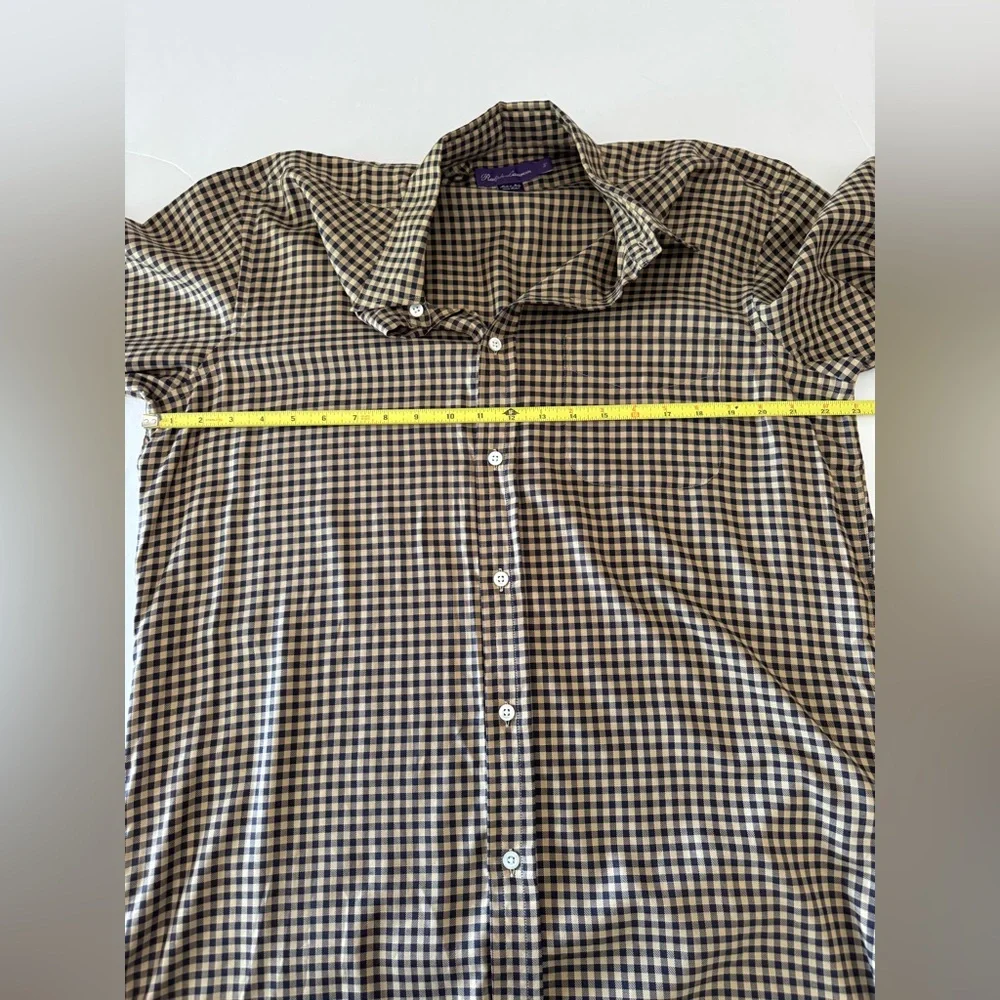 Ralph Lauren Purple Label Brown Check Dress Shirt - Picture 6 of 10